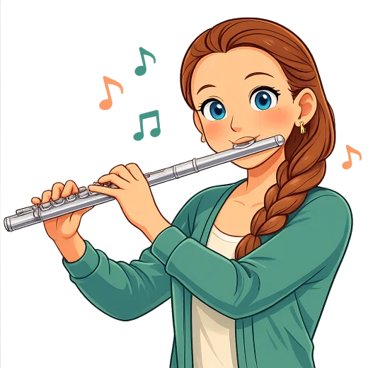 Alexis playing the flute
