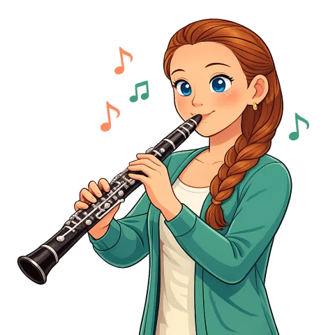 Alexis playing the clarinet
