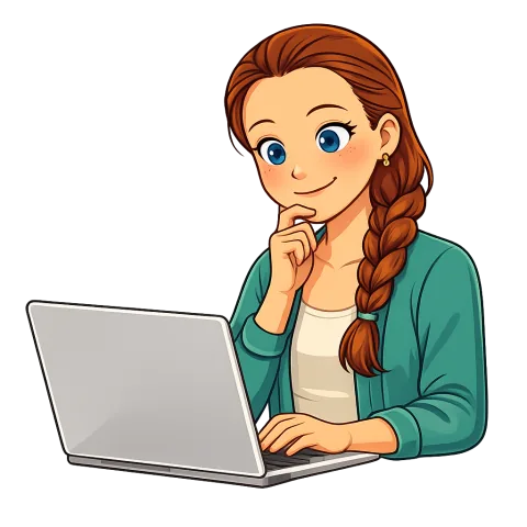 Alexis working at a desk