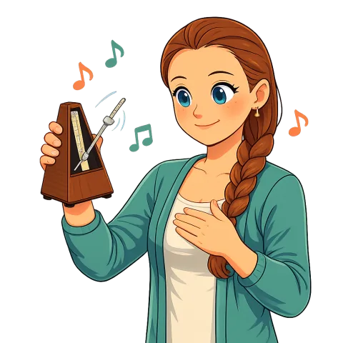 Alexis holding a metronome