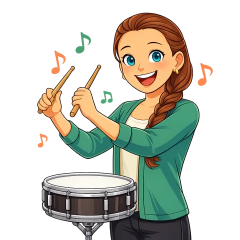 Alexis playing percussion
